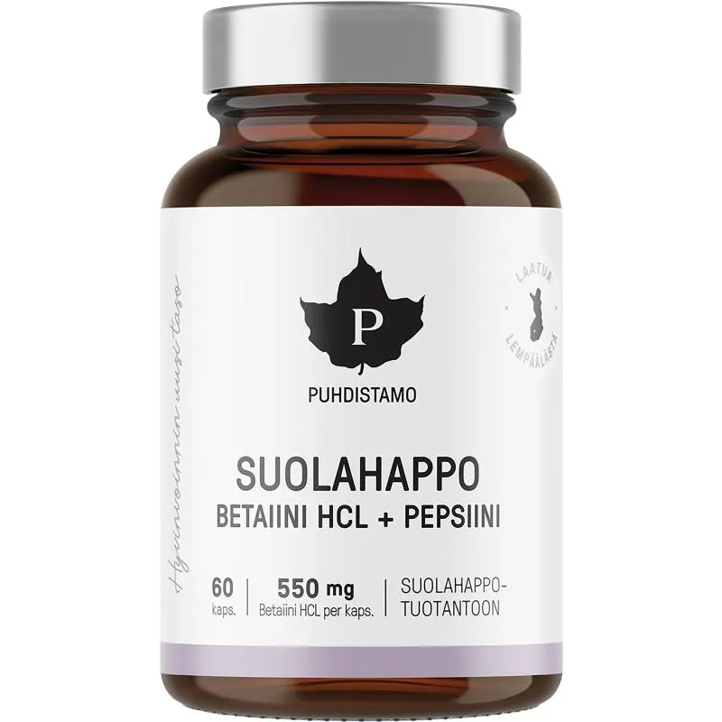 Betaine HCL -Suolahappo Puhdistamo 60 kpl
