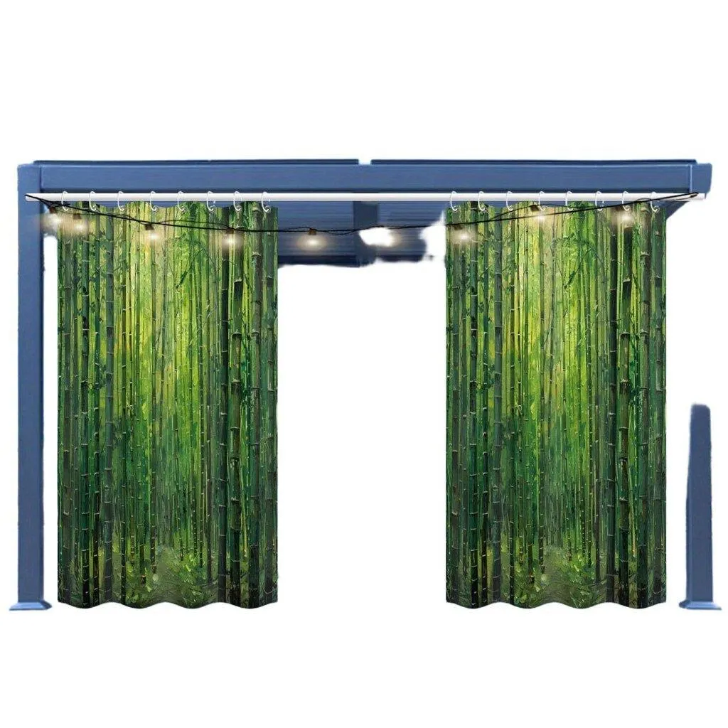 Vedenkestävä Bambu Kylpyhuoneen Ovikangas Pickify, 2PC-180X243cm/71*96in