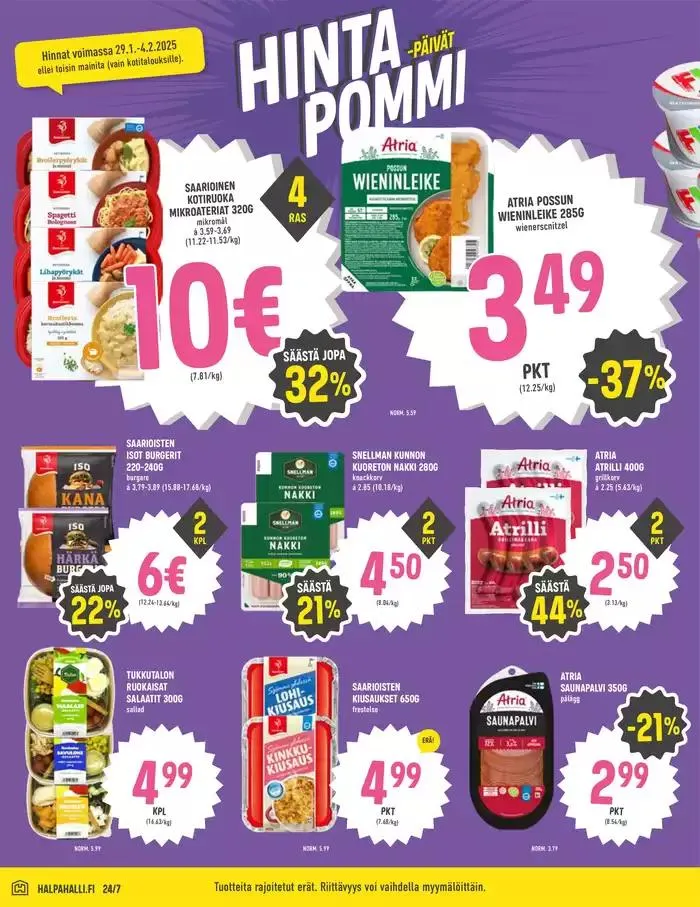 HalpaHalli tarjoukset voimassa alkaen 28. tammikuuta - 11. helmikuuta 2025 - Tarjouslehti sivu 2