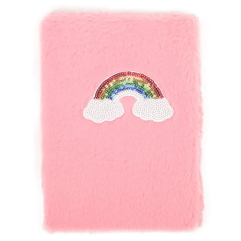 Muistilehtiö Miny fleecekannella A5 sateenkaari