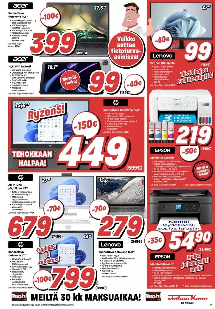 Veikon Kone tarjoukset voimassa alkaen 3. helmikuuta - 16. helmikuuta 2025 - Tarjouslehti sivu 7