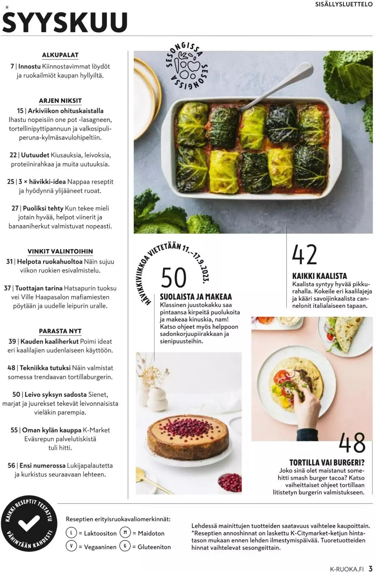 K-Market tarjoukset K-Ruoka 9/2023 voimassa alkaen 30. elokuuta - 3. lokakuuta 2023 - Tarjouslehti sivu 3