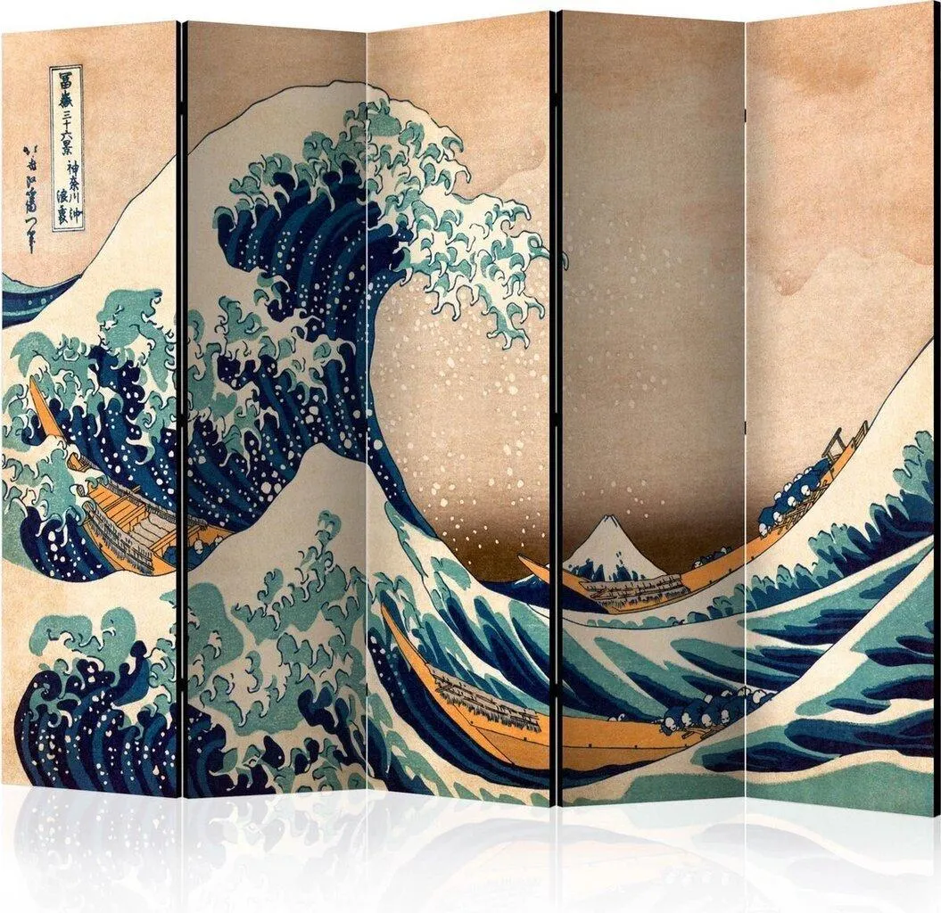 Sermi - Hokusai: The Great Wave off Kanagawa (Reproduction) II [Room Dividers], 225x172 cm
