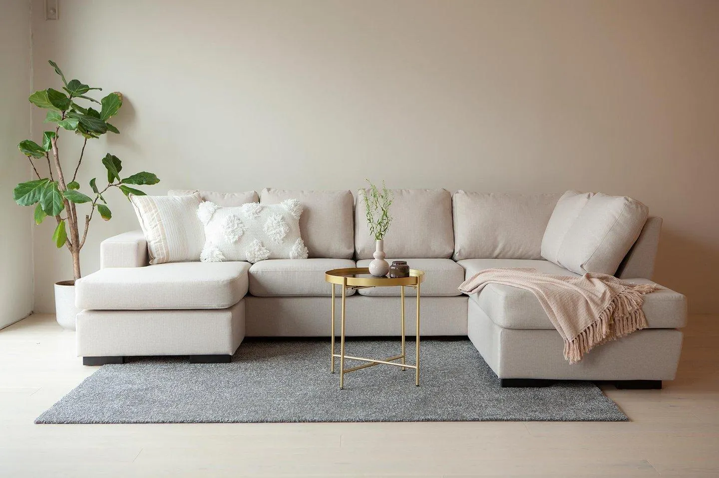 u-kulmasohva (oikea) beige