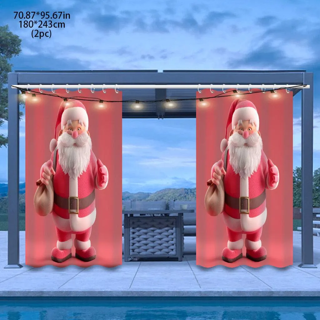 Vedenpitävä jouluverho terassille ulkokäyttöön Pickify, 2PC-180X243cm/71*96in