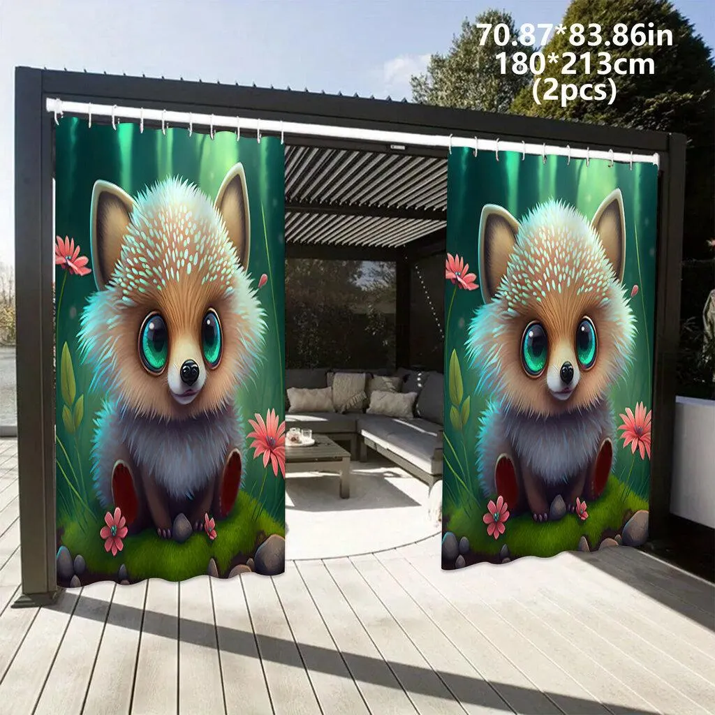 Polyesteri Kylpyhuoneen Ovi Söpö Orava Näyttö Pickify, 180*213cm/71*84col.【2 vnt.】