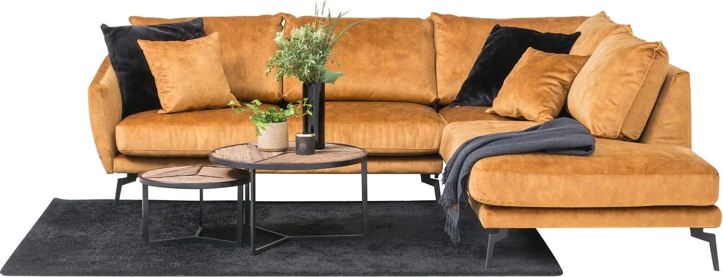 avokulmasohva (oikea) keltainen