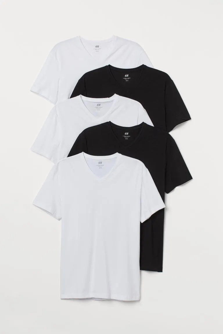 5 kpl T-paitoja Slim Fit