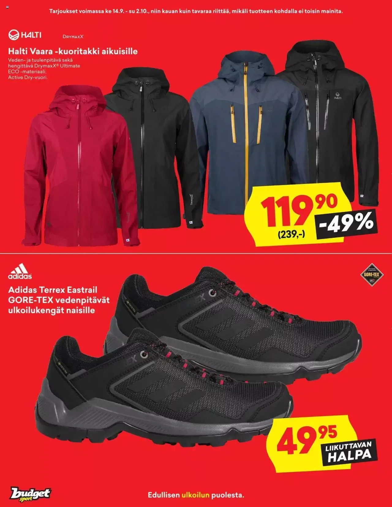 Budget Sport tarjoukset voimassa alkaen 14. syyskuuta - 2. lokakuuta 2023 - Tarjouslehti sivu 2