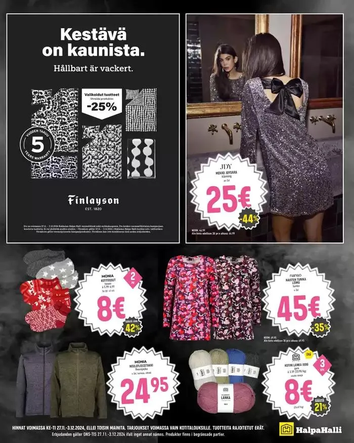 HalpaHalli tarjoukset voimassa alkaen 26. marraskuuta - 10. joulukuuta 2024 - Tarjouslehti sivu 15