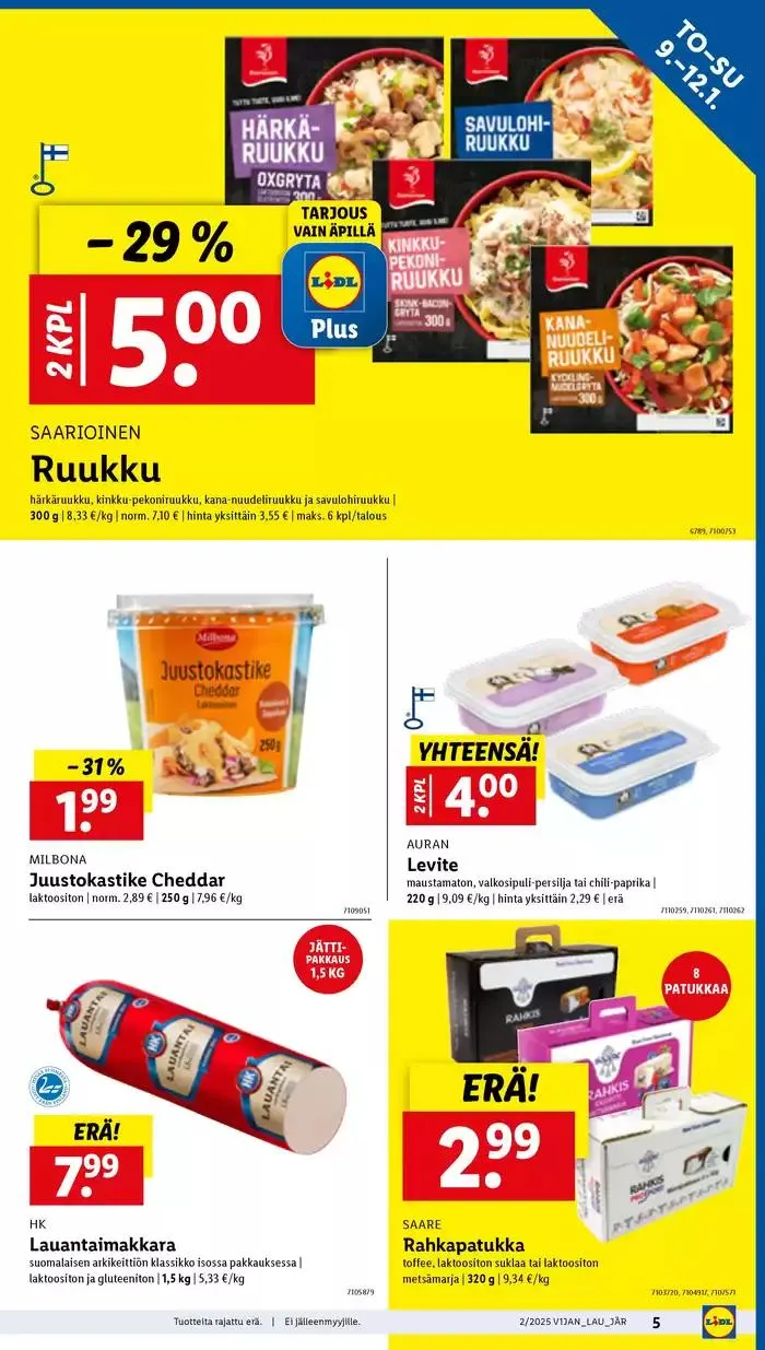 Tarjouksia tarjoushaukoille voimassa alkaen 6. tammikuuta - 15. tammikuuta 2025 - Tarjouslehti sivu 5