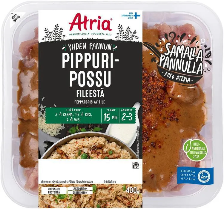 Atria Yhden Pannun Pippuripossu Fileestä 400g