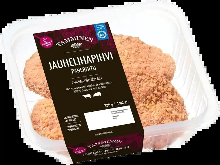 Tamminen jauhelihapihvi paneroitu 4kpl 330g