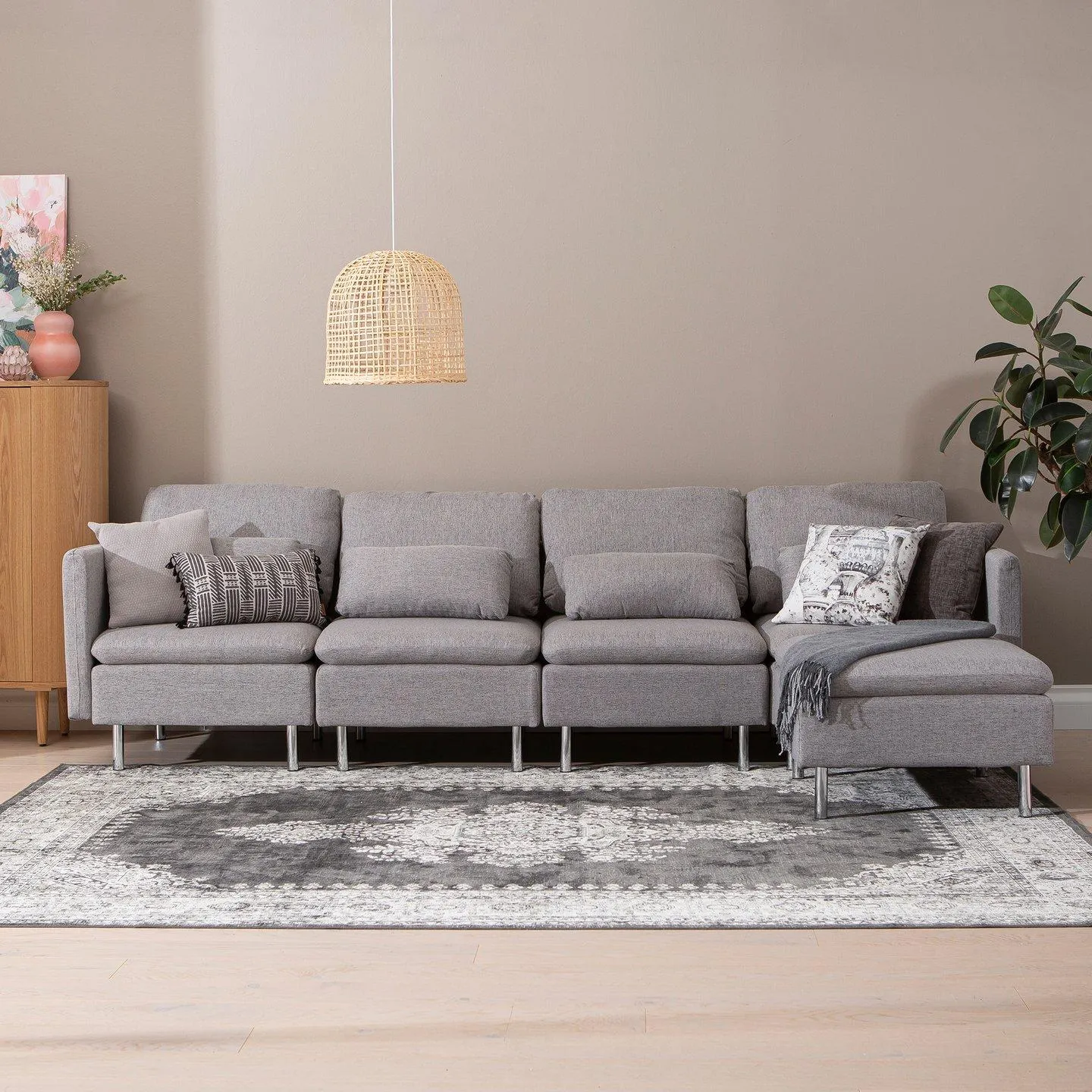 4-istuttava divaanisohva, harmaa