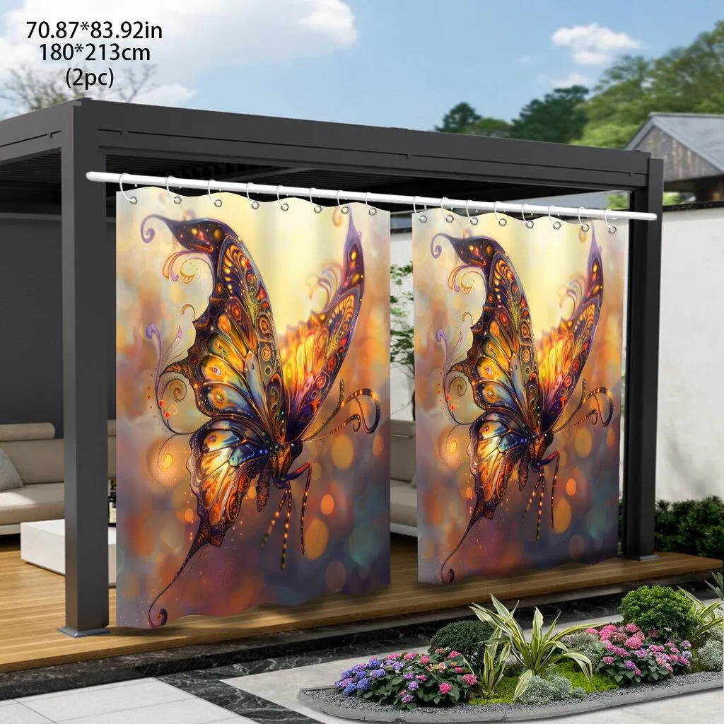 BAIJIAHAO Ulkotila Yksityisyysnäyttö Perhonen Kuviointi Pickify, 2PC-180X213cm/71*84in