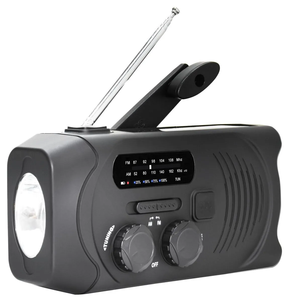 Exibel Dynamoradio aurinkokennolla ja varavirtalähteellä