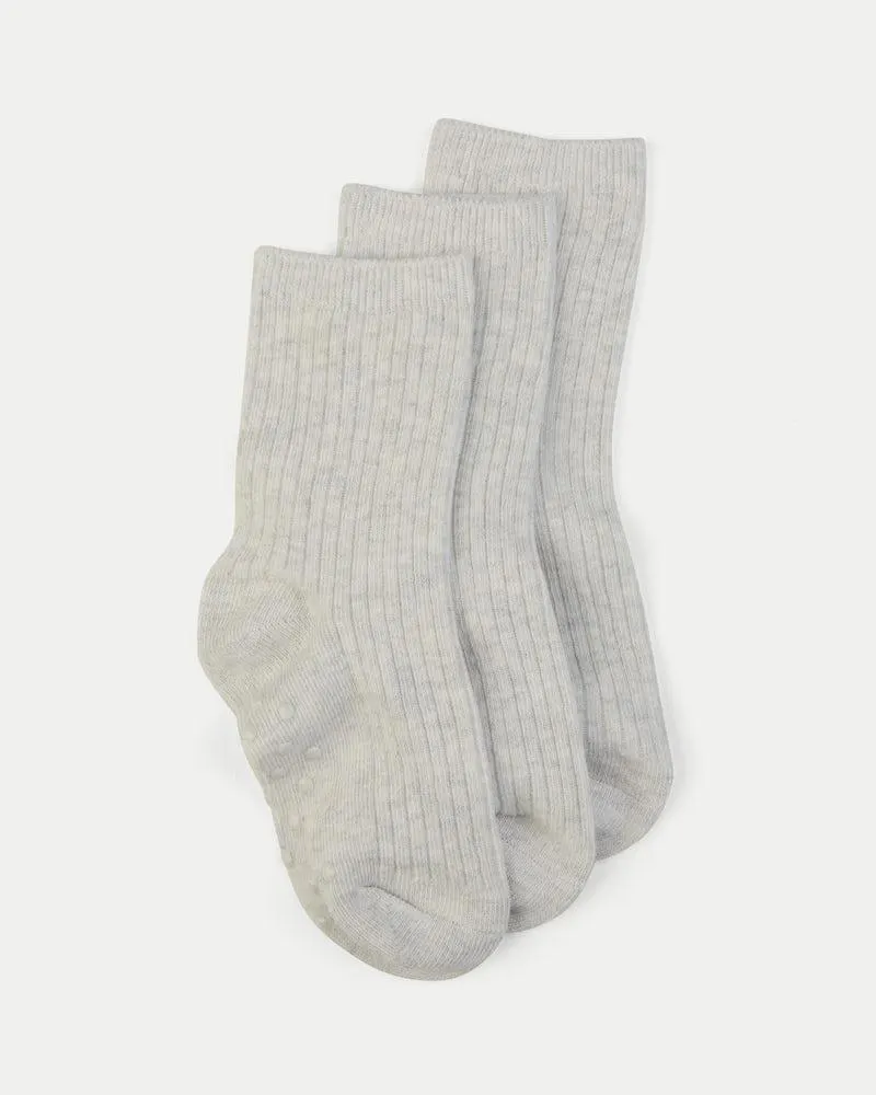 3-pack joustinneulotut puuvillasukat