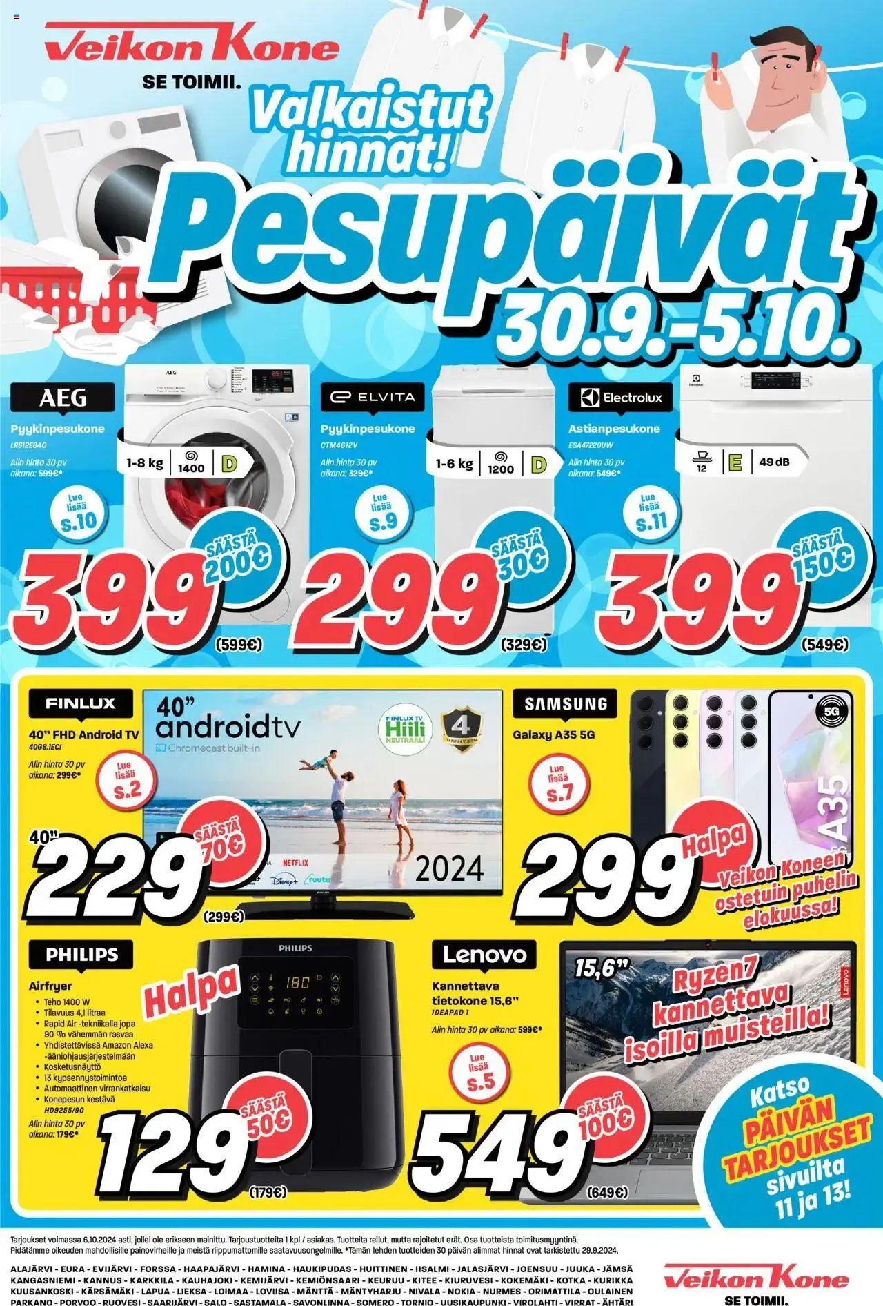 Veikon Kone tarjoukset voimassa alkaen 30. syyskuuta - 6. lokakuuta 2024 - Tarjouslehti sivu 1