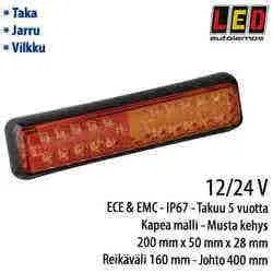 BL peräkärryn led-takavalo 12/24V 200x50x28