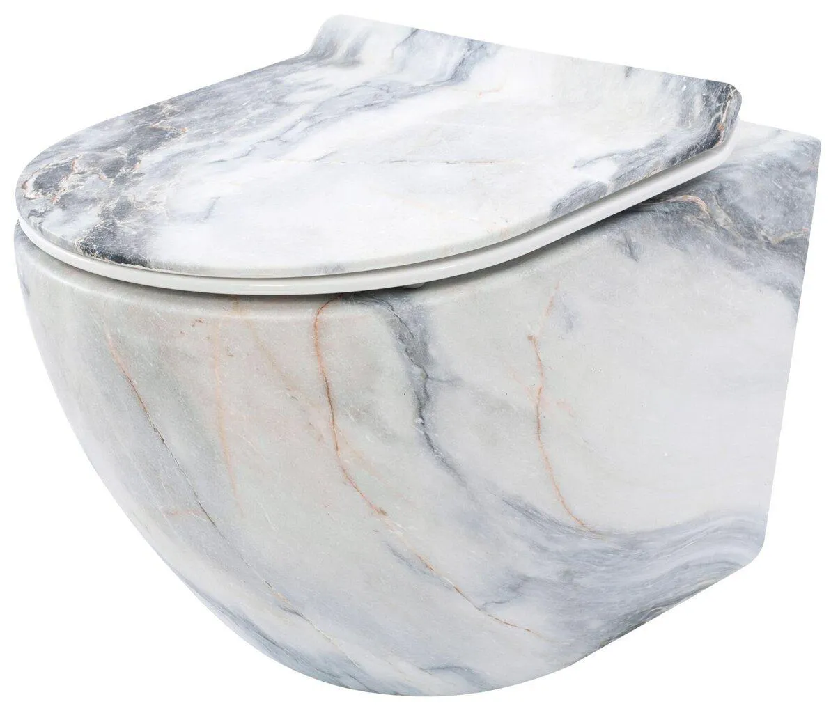 Carlos ohut reunaton seinään ripustettava wc-istuin, graniittimatta