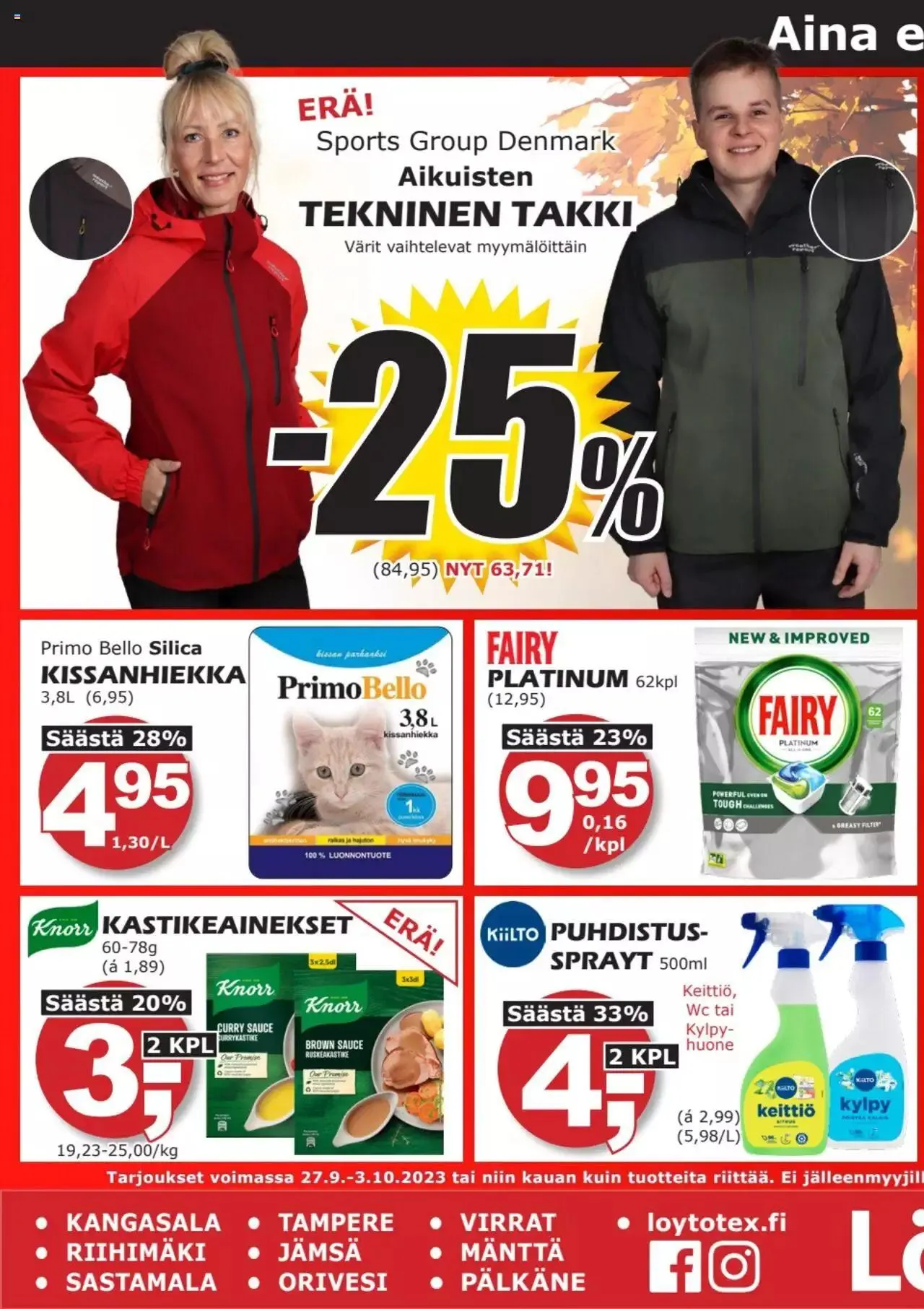 Löytötex tarjoukset voimassa alkaen 27. syyskuuta - 3. lokakuuta 2023 - Tarjouslehti sivu 1