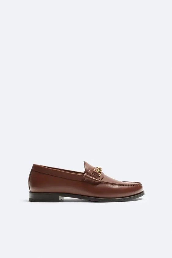 LEATHER LOAFERS WITH APPLIQUÉ