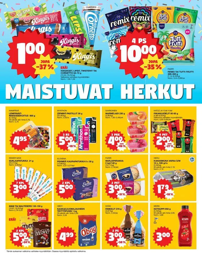 Tarjoussanomat voimassa alkaen 12. elokuuta - 26. elokuuta 2024 - Tarjouslehti sivu 22