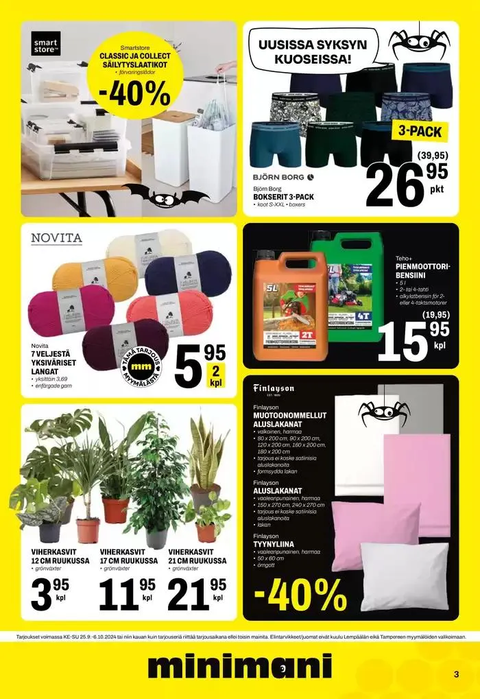 Minimani Yhtiöt Oy voimassa alkaen 26. syyskuuta - 10. lokakuuta 2024 - Tarjouslehti sivu 3