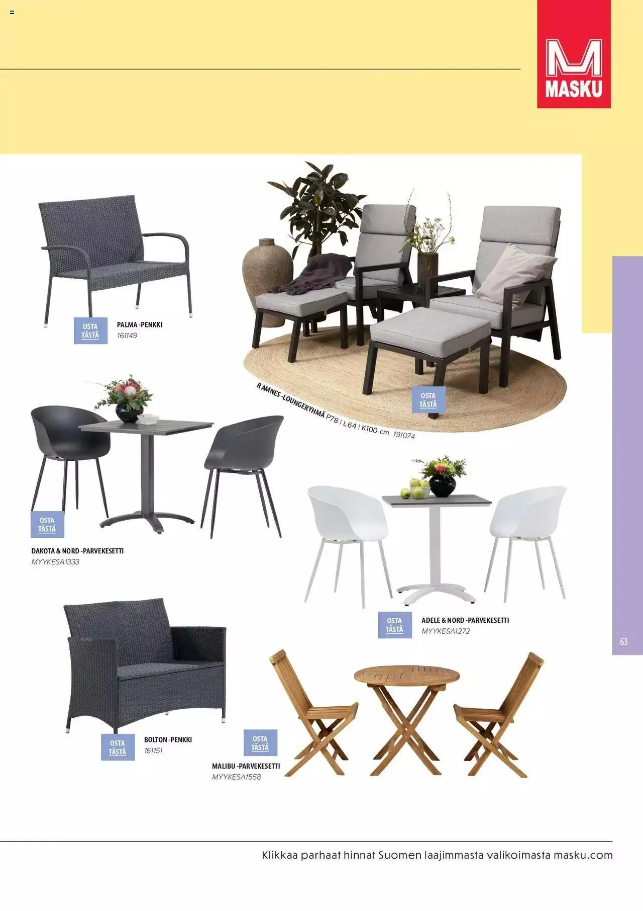 Masku tarjoukset - KESÄ 2024 voimassa alkaen 1. huhtikuuta - 31. joulukuuta 2024 - Tarjouslehti sivu 63