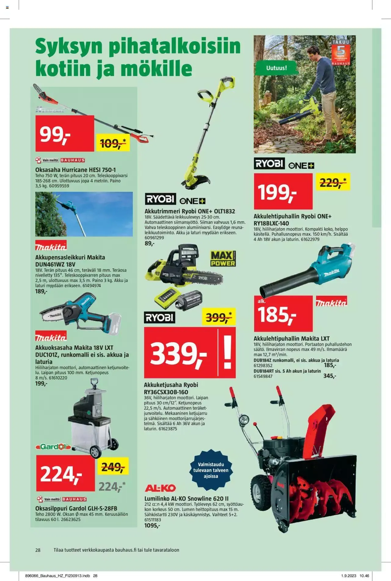 Bauhaus tarjoukset voimassa alkaen 13. syyskuuta - 3. lokakuuta 2023 - Tarjouslehti sivu 28