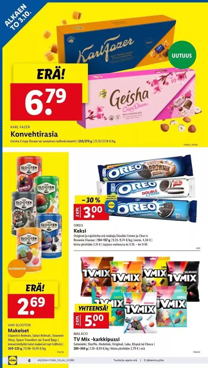 Uusia tarjouksia löydettäväksi voimassa alkaen 30. syyskuuta - 9. lokakuuta 2024 - Tarjouslehti sivu 6