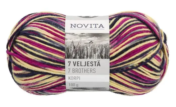 Novita 7 Veljestä lanka Korpi 100 g 834 seikkailu