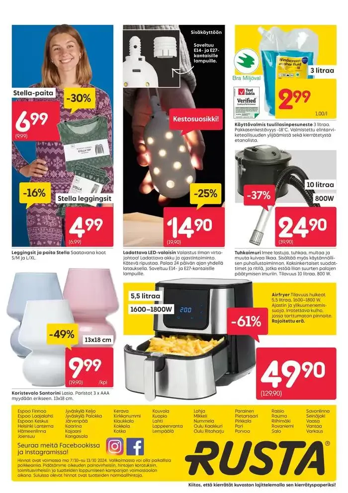 Rusta tarjoukset voimassa alkaen 11. lokakuuta - 25. lokakuuta 2024 - Tarjouslehti sivu 20