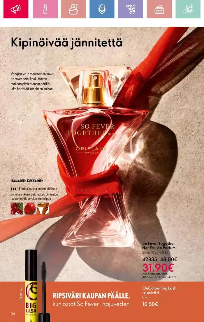 Oriflame tarjoukset voimassa alkaen 9. maaliskuuta - 29. maaliskuuta 2025 - Tarjouslehti sivu 36