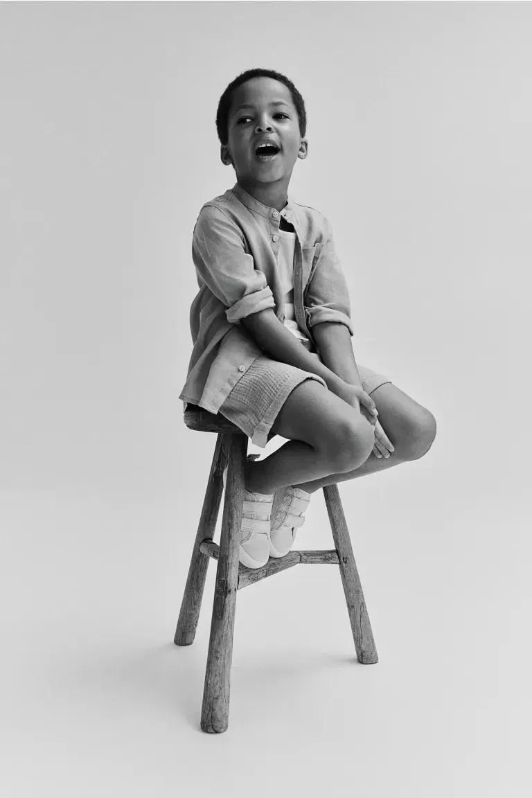 Puuvillamusliiniset shortsit