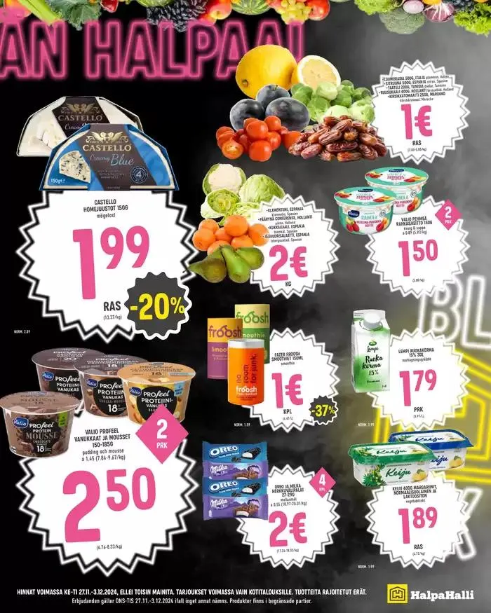 HalpaHalli tarjoukset voimassa alkaen 26. marraskuuta - 10. joulukuuta 2024 - Tarjouslehti sivu 3