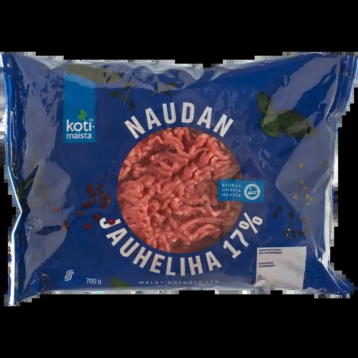 Kotimaista naudan jauheliha 17 % 700 g