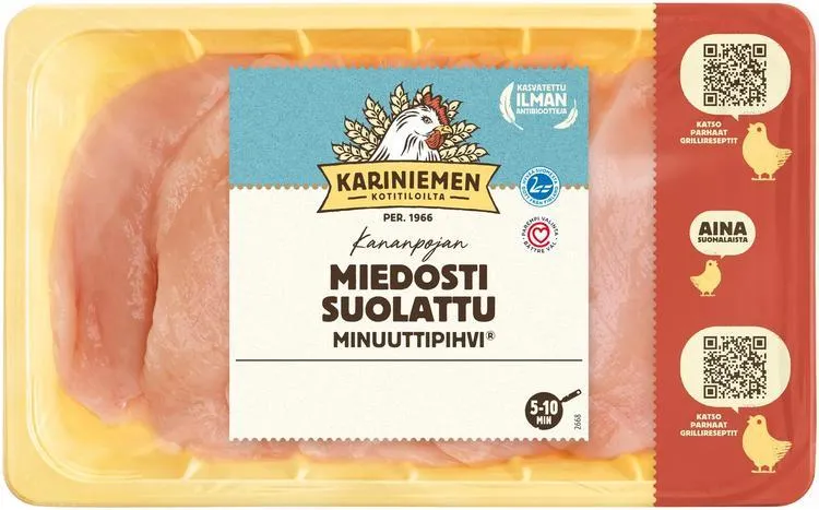 Kariniemen Kananpojan Minuuttipihvi miedosti suolattu 760 g
