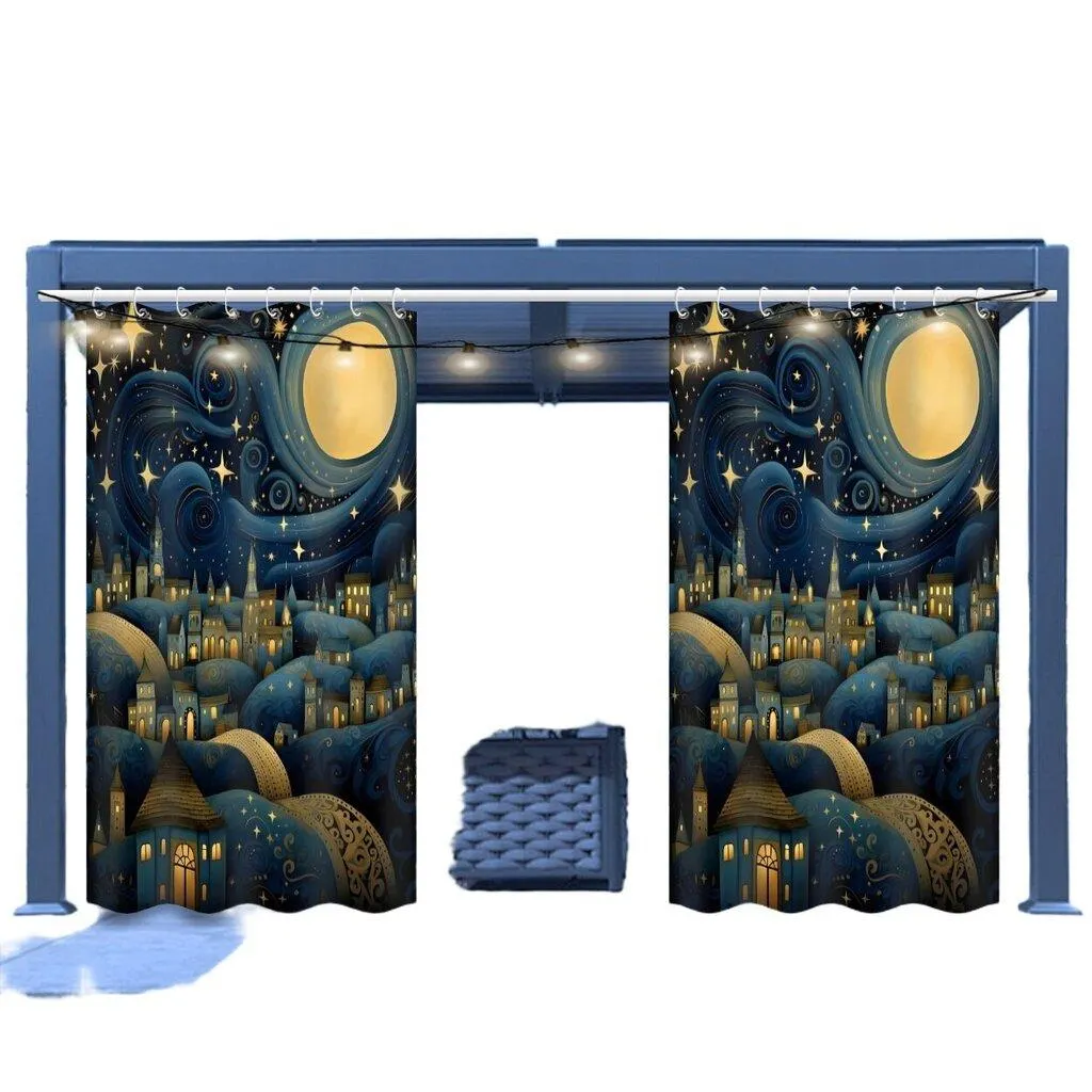 Tähtitaivas Kuvio Vedenpitävä Polyesteri Verhosarja Pickify, 2PC-180X243cm/71*96in