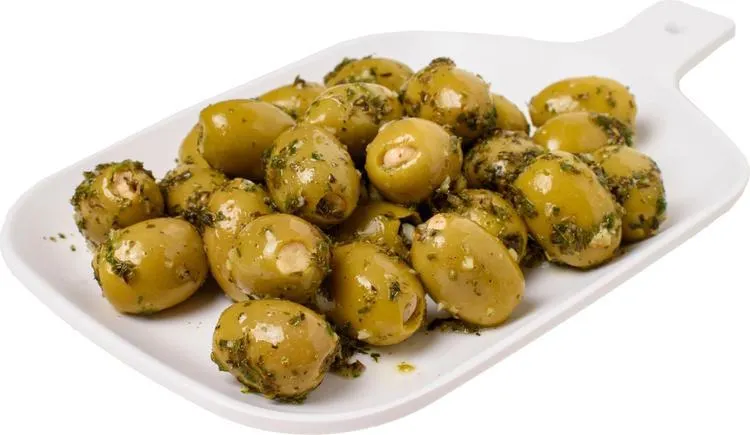 Valkosipulitäyte oliivi