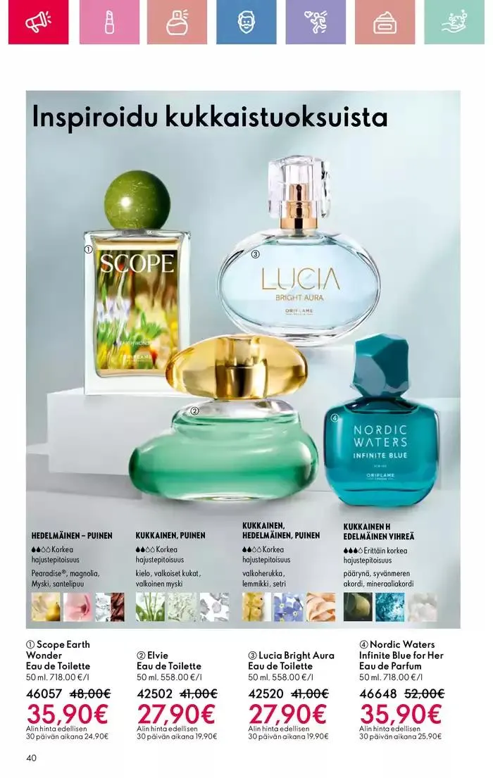 Oriflame tarjoukset voimassa alkaen 9. maaliskuuta - 29. maaliskuuta 2025 - Tarjouslehti sivu 40