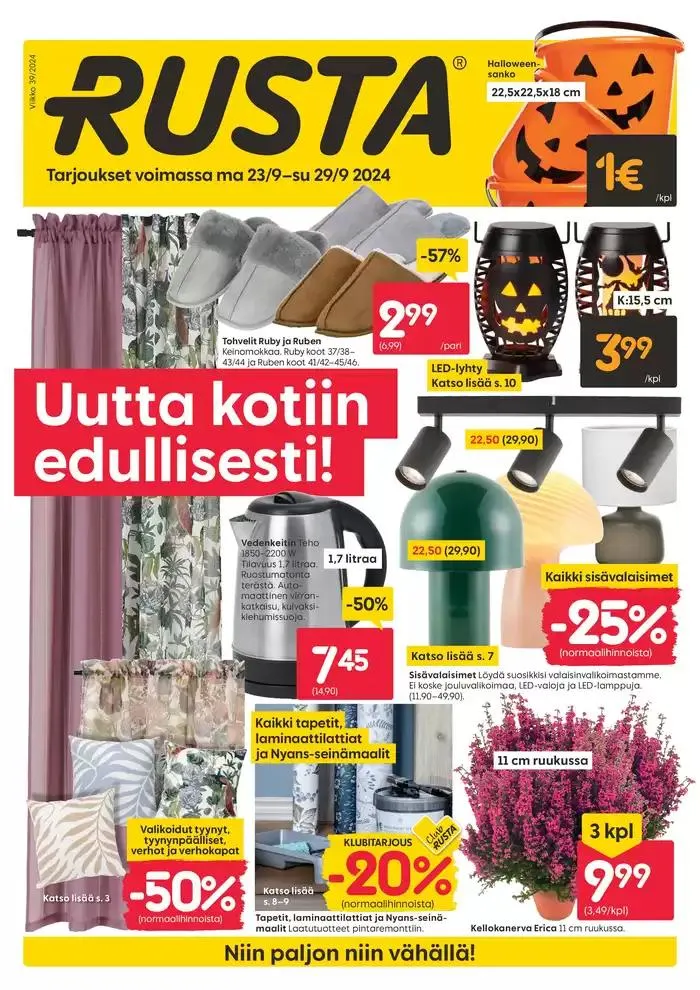 Rusta tarjoukset voimassa alkaen 25. syyskuuta - 9. lokakuuta 2024 - Tarjouslehti sivu 1