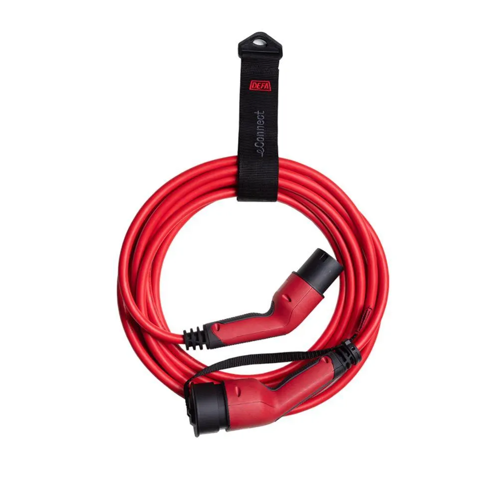 Defa eConnect sähköauton latauskaapeli 22 kW 5 m punainen