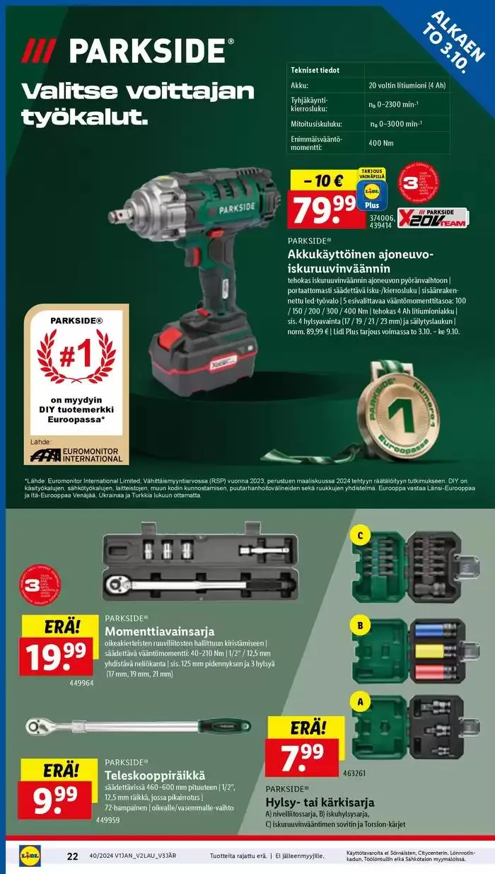 Uusia tarjouksia löydettäväksi voimassa alkaen 30. syyskuuta - 9. lokakuuta 2024 - Tarjouslehti sivu 22
