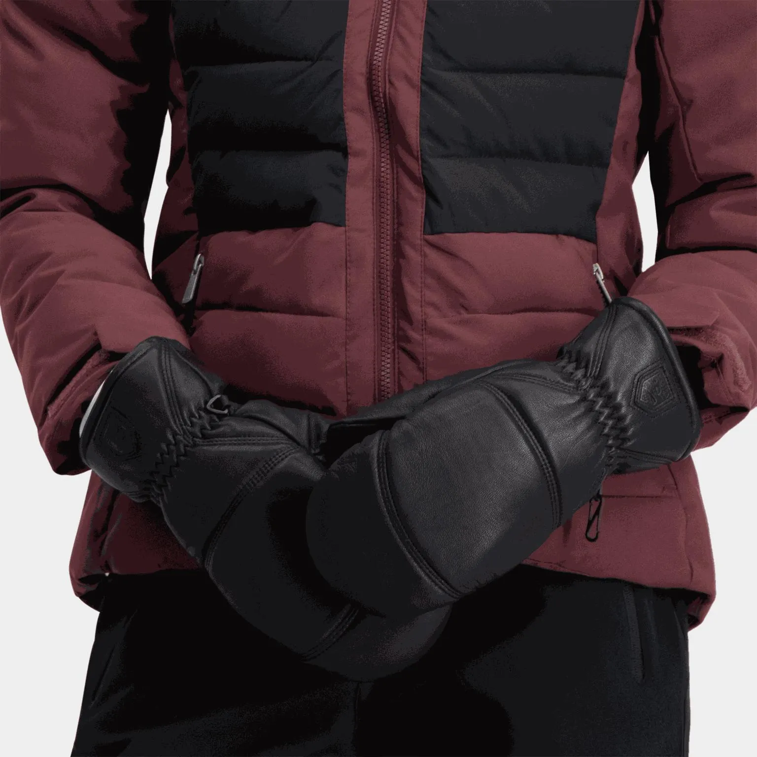 Leather Box Mittens, rukkaset - Musta