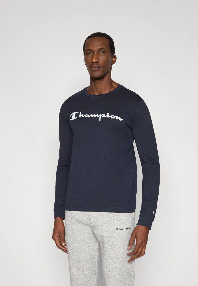 BASICS LONG SLEEVE LARGE LOGO - Pitkähihainen paita - navy