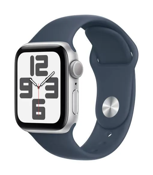 APPLE WATCH SE (GPS + CELLULAR) 40MM SILVER ALUMINIUM CASE STORM BLUE SPORT BAND S/M