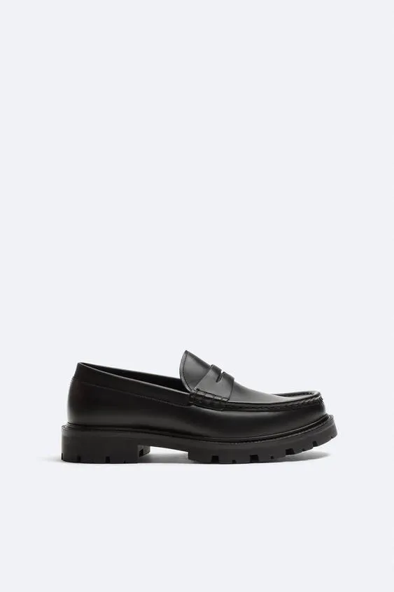 LEATHER PENNY STRAP LOAFERS