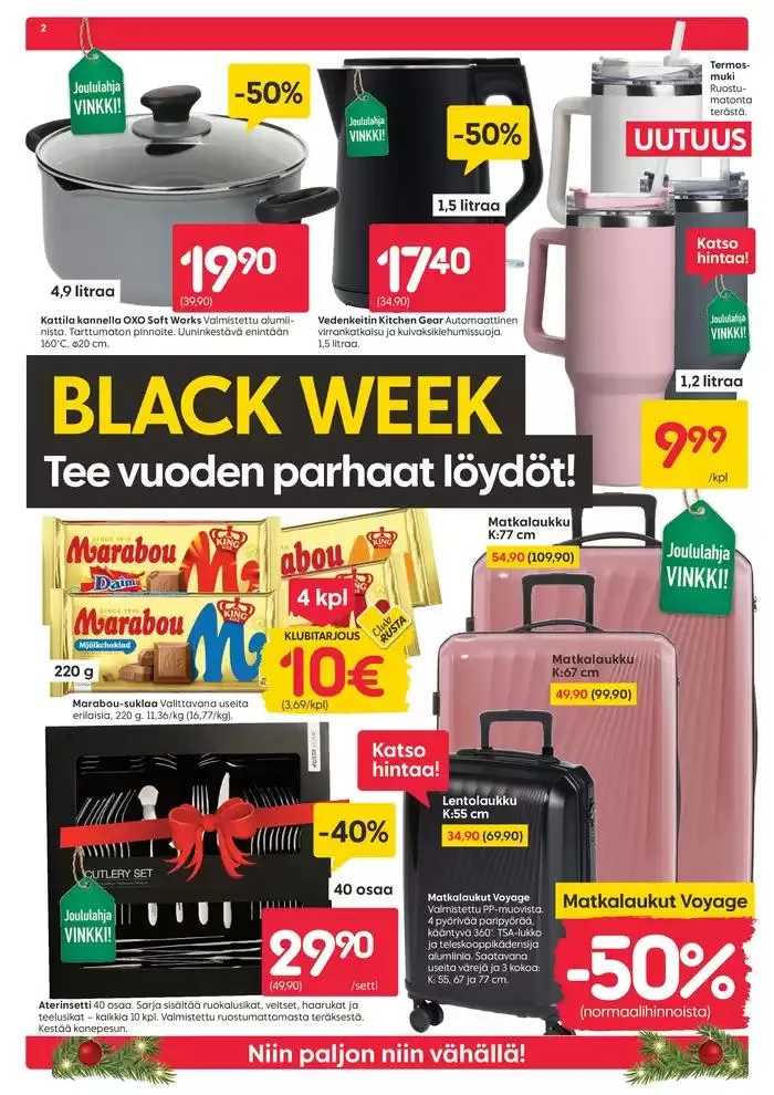 Black week voimassa alkaen 26. marraskuuta - 1. joulukuuta 2024 - Tarjouslehti sivu 2