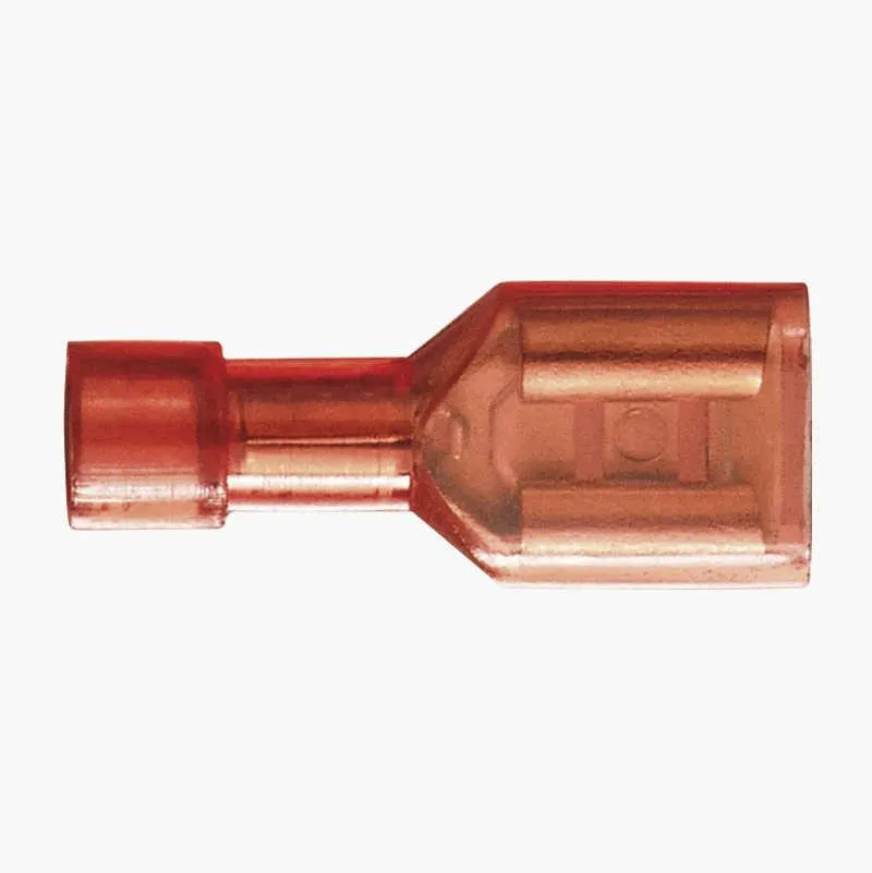 Spade connector, fully insulated, 10-pack